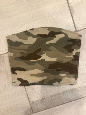 Garage Camo Print tube crop top Olive